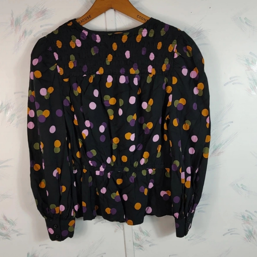 WhoWhatWear Polka Dot Women's Top - Black, Pink, Orange - Picture 7 of 10
